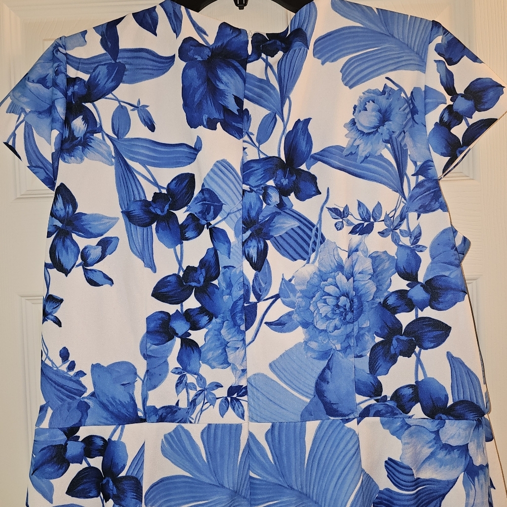 London Times petite Short Printed Floral Knee Length Cocktail Dress Size 16P NWT - Picture 8 of 10